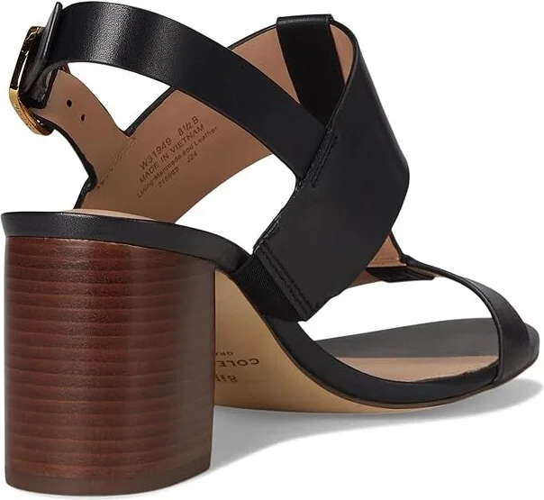 Cole Haan Josie T-Strap Sandals Women's Sandals Black Leather : 5 B - Medium - Image 4