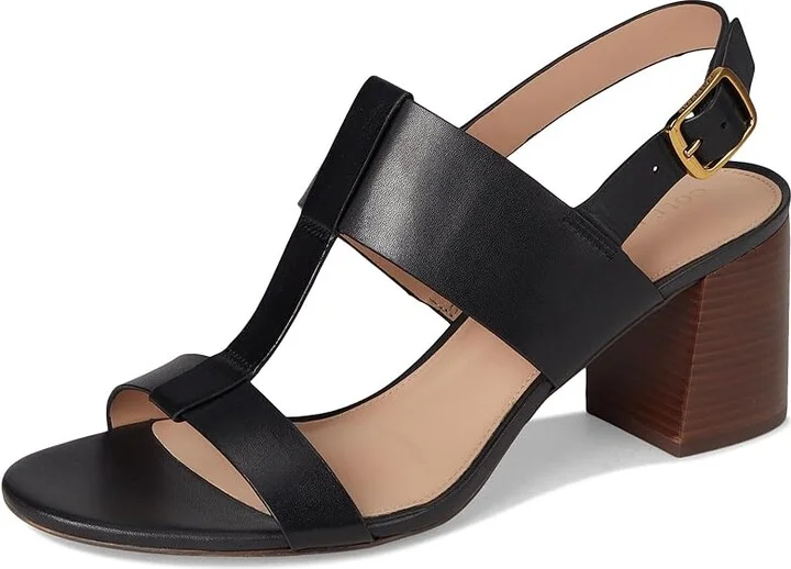 Cole Haan Josie T-Strap Sandals Women's Sandals Black Leather : 5 B - Medium - Image 5