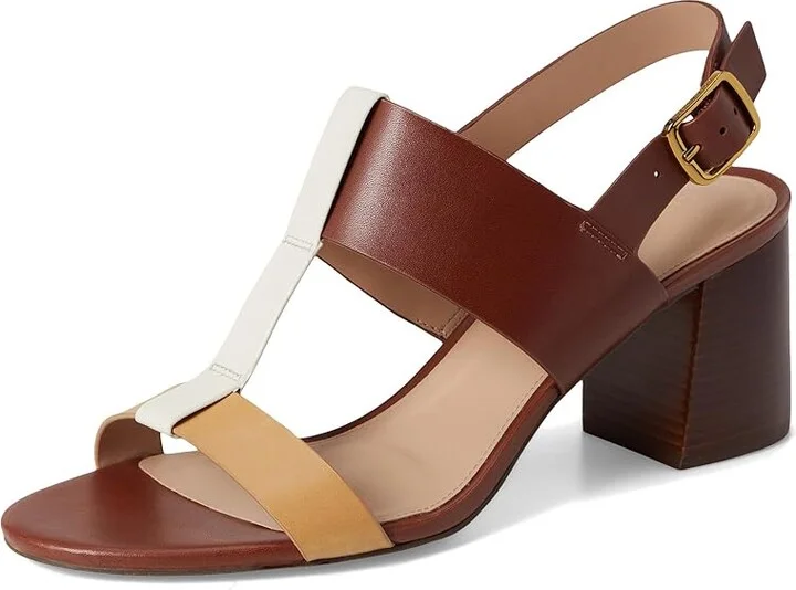Cole Haan Josie T-Strap Sandals Women's Sandals Dark Cuoio Leather/Biscuit Leather : 6.5 B - Medium - Image 5