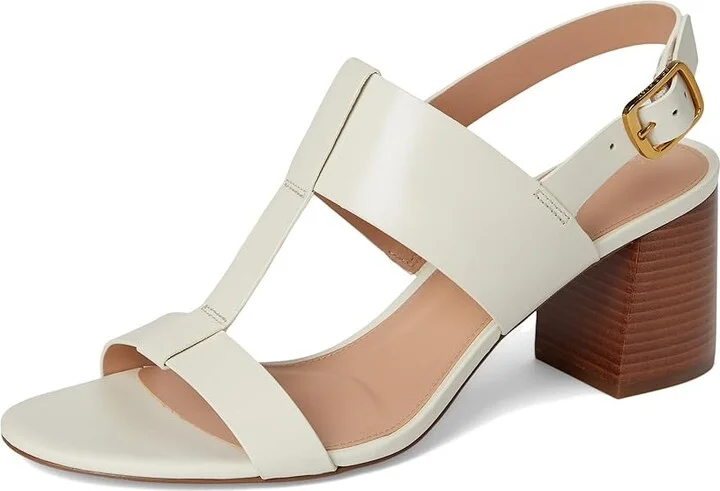 Cole Haan Josie T-Strap Sandals Women's Sandals Ivory Leather : 8.5 B - Medium - Image 5