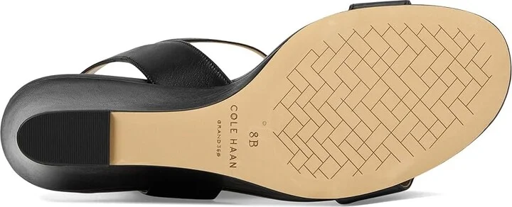 Cole Haan Josie Wedge Sandals Women's Sandals Black Leather : 6.5 B - Medium - Image 3
