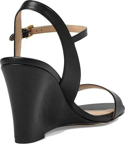 Cole Haan Josie Wedge Sandals Women's Sandals Black Leather : 6.5 B - Medium - Image 4
