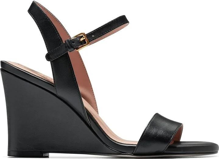 Cole Haan Josie Wedge Sandals Women's Sandals Black Leather : 6.5 B - Medium - Image 7