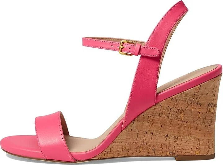 Cole Haan Josie Wedge Sandals Women's Sandals Camelia Rose Leather/Cork : 9 B - Medium - Image 6