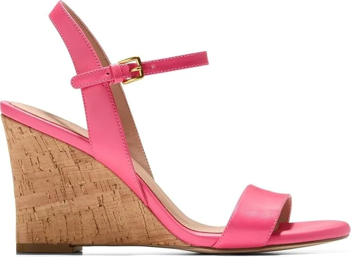 Cole Haan Josie Wedge Sandals Women's Sandals Camelia Rose Leather/Cork : 9 B - Medium - Image 7