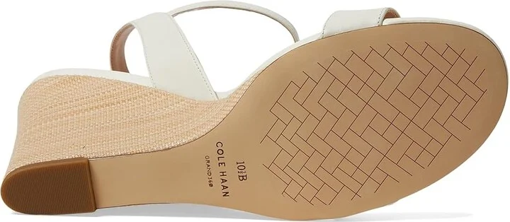 Cole Haan Josie Wedge Sandals Women's Sandals Ivory Leather/Raffia : 10 B - Medium - Image 3