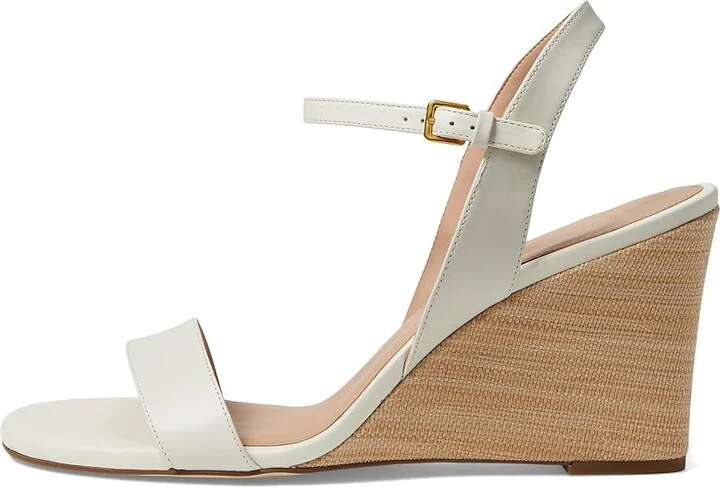 Cole Haan Josie Wedge Sandals Women's Sandals Ivory Leather/Raffia : 10 B - Medium - Image 6