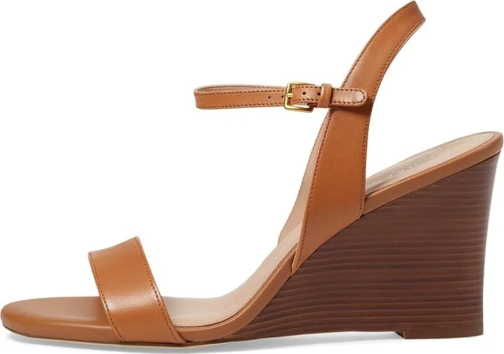 Cole Haan Josie Wedge Sandals Women's Sandals Pecan Leather : 10.5 B - Medium - Image 6