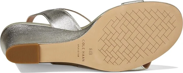 Cole Haan Josie Wedge Sandals Women's Sandals Soft Gold Leather : 10 B - Medium - Image 3