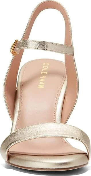 Cole Haan Josie Wedge Sandals Women's Sandals Soft Gold Leather : 10 B - Medium - Image 5