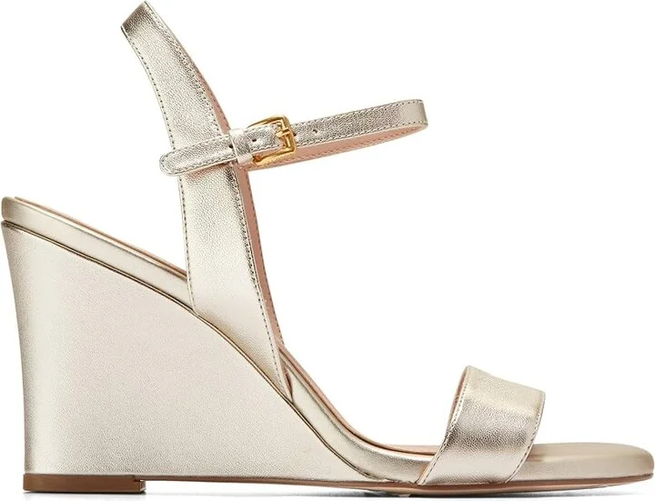 Cole Haan Josie Wedge Sandals Women's Sandals Soft Gold Leather : 10 B - Medium - Image 7