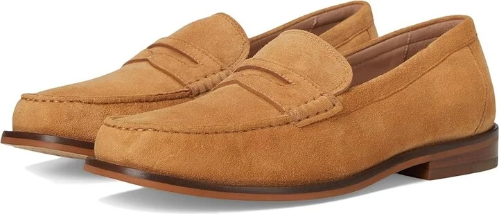 Cole Haan Lana Lux Penny Loafers Remastered Women's Flat Shoes Biscuit Suede : 9 B - Medium, Leather