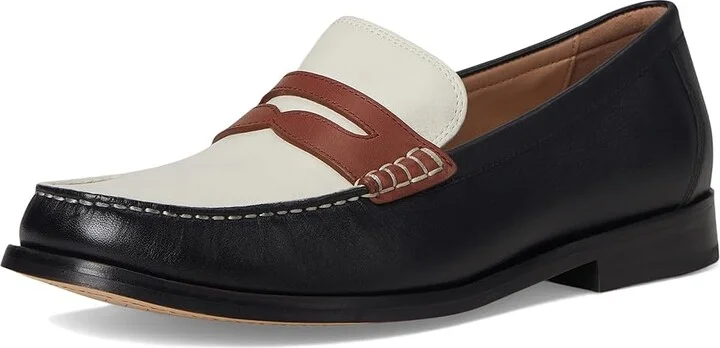 Cole Haan Lana Lux Penny Loafers Remastered Women's Flat Shoes Black/Dark Cuoio/Ivory Leather : 10 B - Medium - Image 5