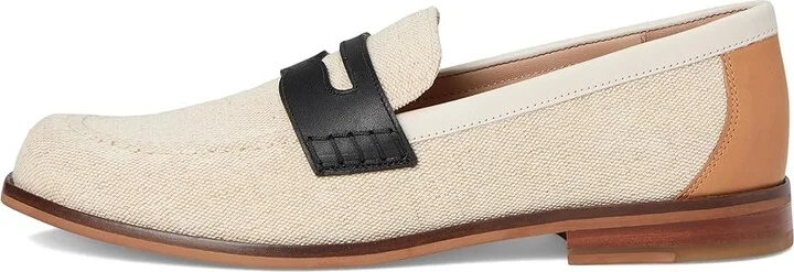 Cole Haan Lana Lux Penny Loafers Remastered Women's Flat Shoes Canvas/Black/Ivroy : 9 C - Wide, Leather - Image 6