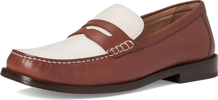 Cole Haan Lana Lux Penny Loafers Remastered Women's Flat Shoes Dark Cuoio Box Leather/Ivory Leather : 6 B - Medium - Image 5