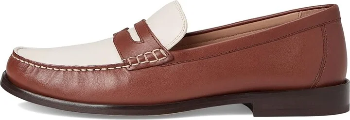 Cole Haan Lana Lux Penny Loafers Remastered Women's Flat Shoes Dark Cuoio Box Leather/Ivory Leather : 6 B - Medium - Image 6