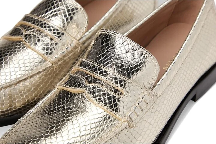 Cole Haan Lana Lux Penny Loafers Remastered Women's Flat Shoes Gold Snake Print Leather : 9.5 C - Wide - Image 7