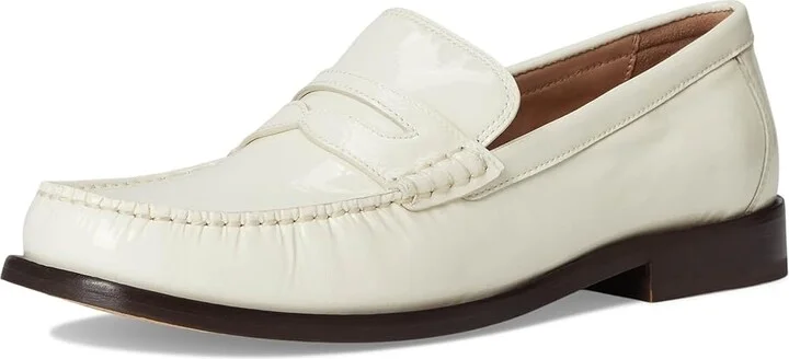 Cole Haan Lana Lux Penny Loafers Remastered Women's Flat Shoes Ivory Crinkle Patent : 6 B - Medium, Leather - Image 5