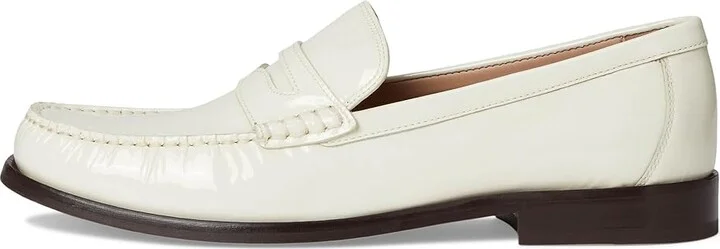 Cole Haan Lana Lux Penny Loafers Remastered Women's Flat Shoes Ivory Crinkle Patent : 6 B - Medium, Leather - Image 6