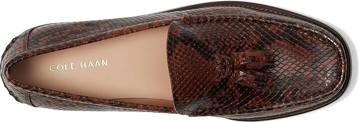 Cole Haan Lana Lux Tassel Loafers Women's Flat Shoes Dark Cuoio Snake Print Leather : 9.5 B - Medium - Image 2