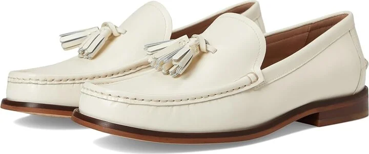 Cole Haan Lana Lux Tassel Loafers Women's Flat Shoes Ivory Box Leather : 8 B - Medium