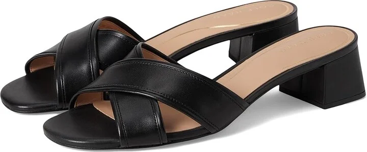 Cole Haan Landon Sandals 40mm Women's Sandals Black Leather : 9.5 B - Medium, Leather/Rubber