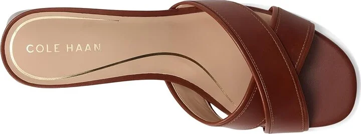 Cole Haan Landon Sandals 40mm Women's Sandals Dark Cuoio Leather : 7.5 B - Medium, Leather/Rubber - Image 2