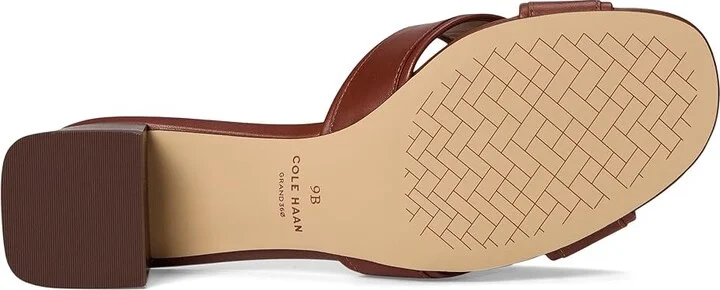 Cole Haan Landon Sandals 40mm Women's Sandals Dark Cuoio Leather : 7.5 B - Medium, Leather/Rubber - Image 3