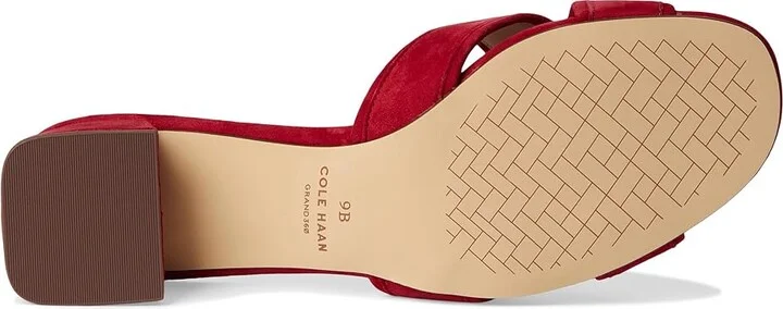 Cole Haan Landon Sandals 40mm Women's Sandals Rio Red Suede : 6.5 B - Medium, Leather/Rubber - Image 3