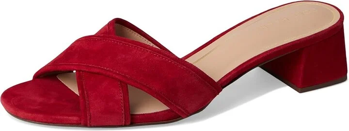 Cole Haan Landon Sandals 40mm Women's Sandals Rio Red Suede : 6.5 B - Medium, Leather/Rubber - Image 5