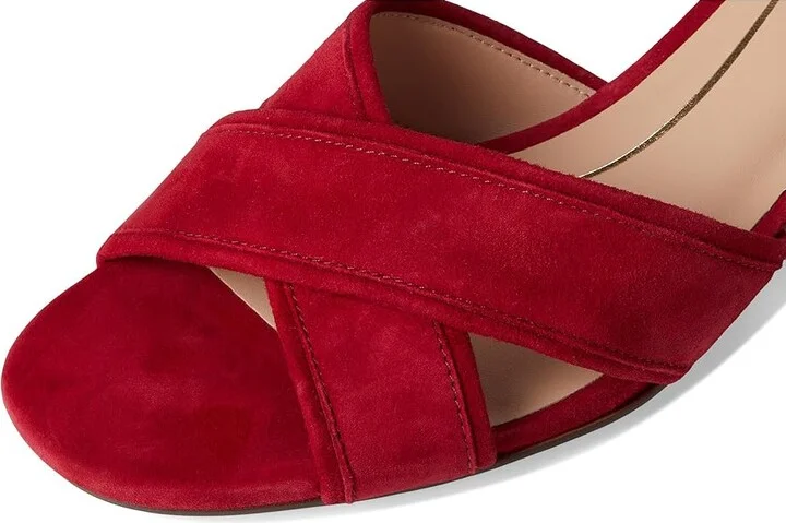 Cole Haan Landon Sandals 40mm Women's Sandals Rio Red Suede : 6.5 B - Medium, Leather/Rubber - Image 7