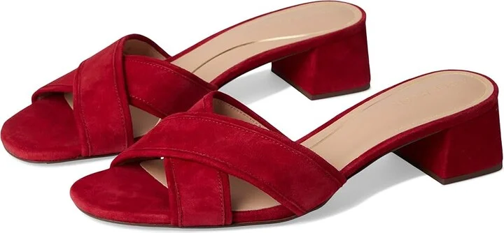 Cole Haan Landon Sandals 40mm Women's Sandals Rio Red Suede : 6.5 B - Medium, Leather/Rubber