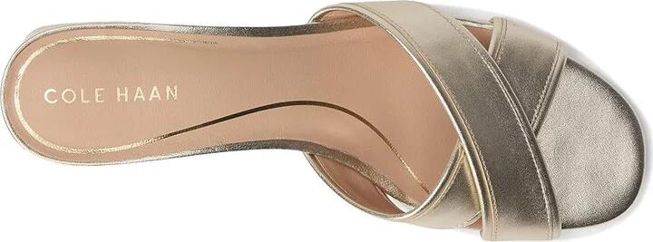 Cole Haan Landon Sandals 40mm Women's Sandals Soft Gold Leather : 8 B - Medium, Leather/Rubber - Image 2
