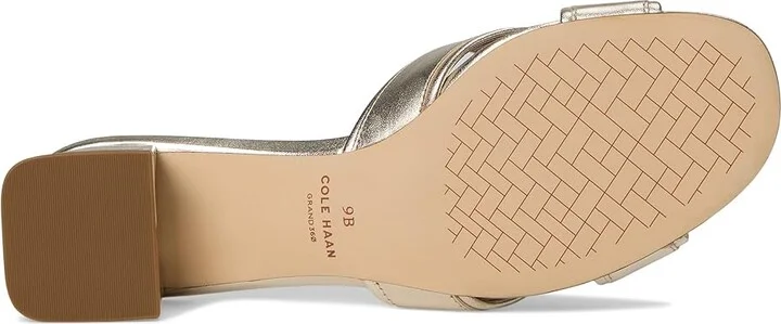 Cole Haan Landon Sandals 40mm Women's Sandals Soft Gold Leather : 8 B - Medium, Leather/Rubber - Image 3