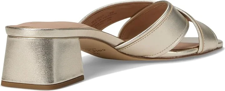 Cole Haan Landon Sandals 40mm Women's Sandals Soft Gold Leather : 8 B - Medium, Leather/Rubber - Image 4