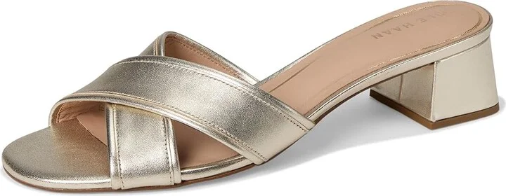 Cole Haan Landon Sandals 40mm Women's Sandals Soft Gold Leather : 8 B - Medium, Leather/Rubber - Image 5