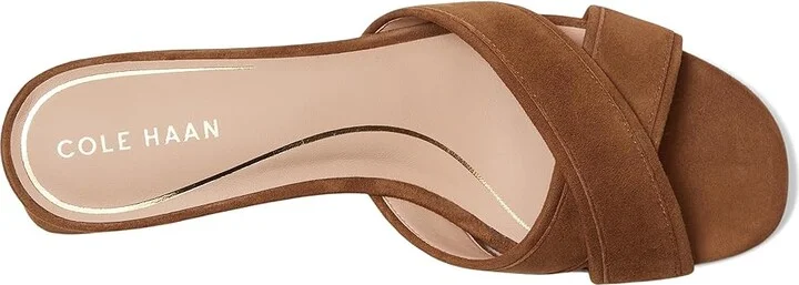 Cole Haan Landon Sandals 40mm Women's Sandals Spiced Brown Suede : 5.5 B - Medium, Leather/Rubber - Image 2
