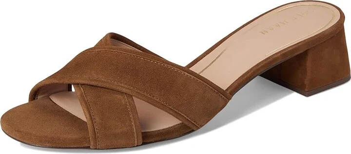 Cole Haan Landon Sandals 40mm Women's Sandals Spiced Brown Suede : 5.5 B - Medium, Leather/Rubber - Image 5