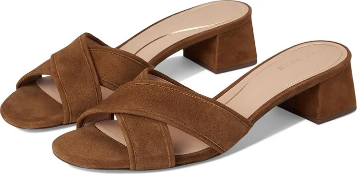 Cole Haan Landon Sandals 40mm Women's Sandals Spiced Brown Suede : 5.5 B - Medium, Leather/Rubber