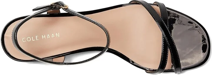 Cole Haan Leni Kitten Heel Strappy Sandals 40mm Women's Sandals Black Patent Leather : 8.5 B - Medium - Image 2