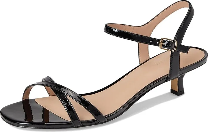 Cole Haan Leni Kitten Heel Strappy Sandals 40mm Women's Sandals Black Patent Leather : 8.5 B - Medium - Image 5