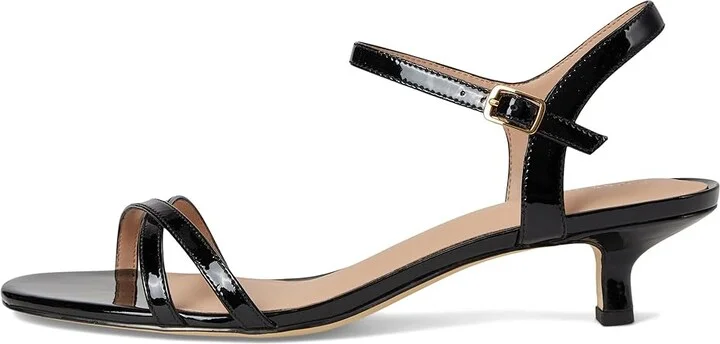 Cole Haan Leni Kitten Heel Strappy Sandals 40mm Women's Sandals Black Patent Leather : 8.5 B - Medium - Image 6