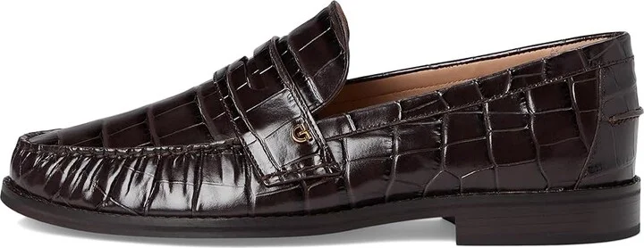 Cole Haan Lux Pinch Penny Loafers Women's Shoes Dark Chocolate Croc Print Leather : 8 B - Medium - Image 6