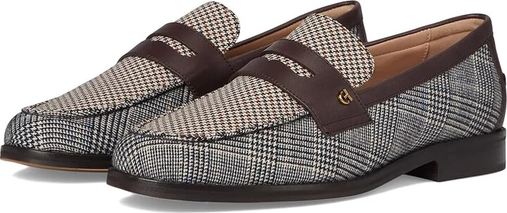 Cole Haan Lux Pinch Penny Loafers Women's Shoes Plaid Textle : 5.5 B - Medium, Leather
