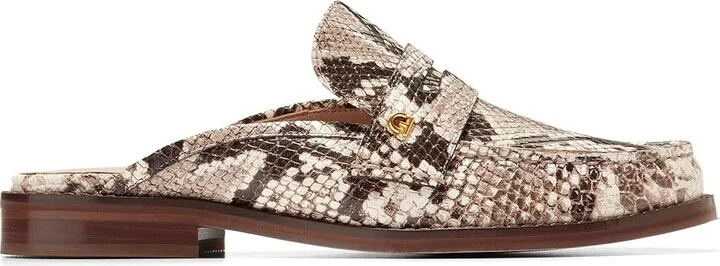 Cole Haan Lux Pinch Penny Mule Women's Flat Shoes Sandollar Print Soho Snake Leather : 7.5 B - Medium - Image 7