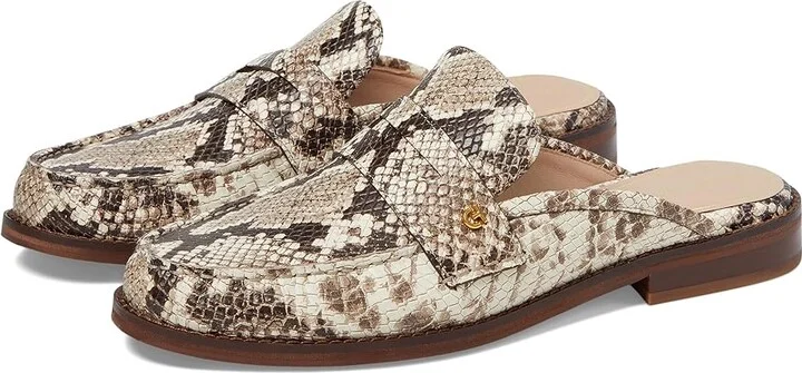 Cole Haan Lux Pinch Penny Mule Women's Flat Shoes Sandollar Print Soho Snake Leather : 7.5 B - Medium