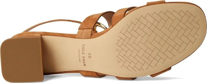 Cole Haan Lyanna Link Ankle Strap Sandals Women's Sandals Dark Caramel Suede : 11 B - Medium, Leather - Image 3