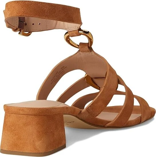 Cole Haan Lyanna Link Ankle Strap Sandals Women's Sandals Dark Caramel Suede : 11 B - Medium, Leather - Image 4