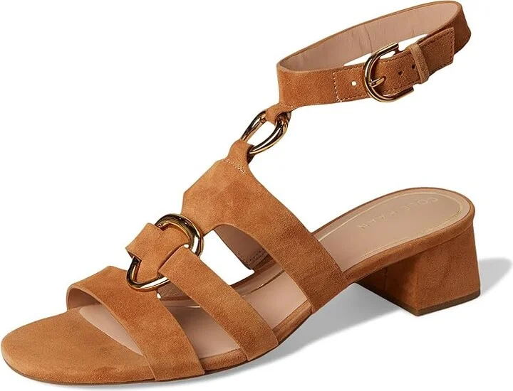 Cole Haan Lyanna Link Ankle Strap Sandals Women's Sandals Dark Caramel Suede : 11 B - Medium, Leather - Image 5