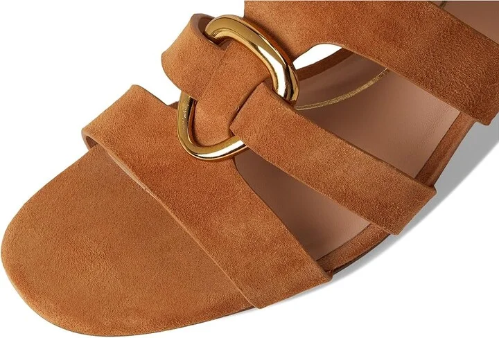 Cole Haan Lyanna Link Ankle Strap Sandals Women's Sandals Dark Caramel Suede : 11 B - Medium, Leather - Image 7